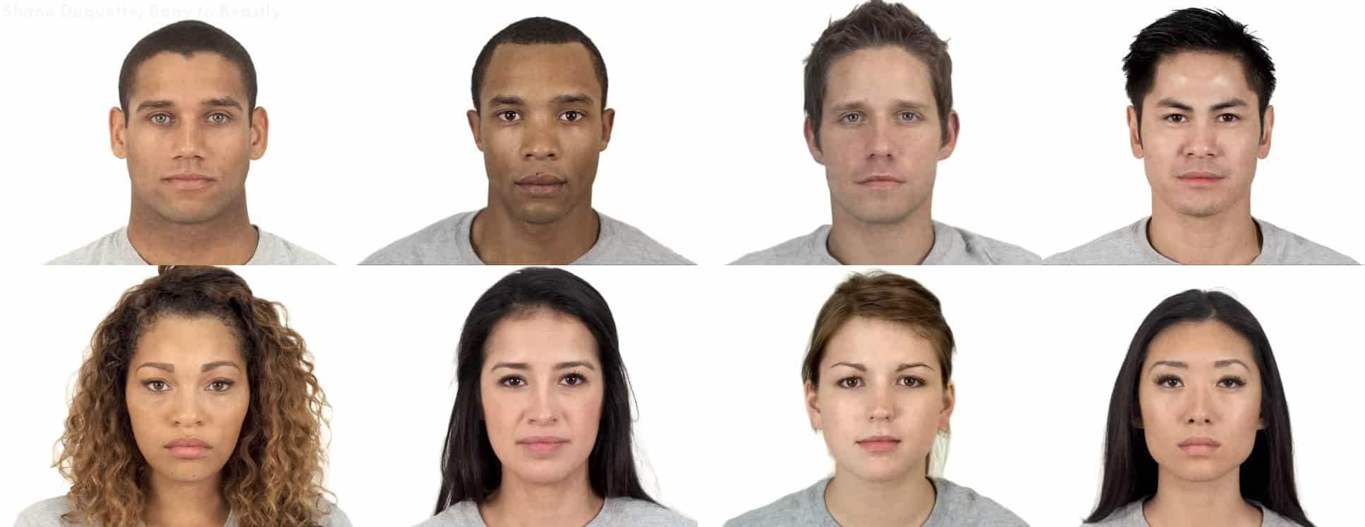 The most attractive faces in the Chicago Face Database, by Shane Duquette.