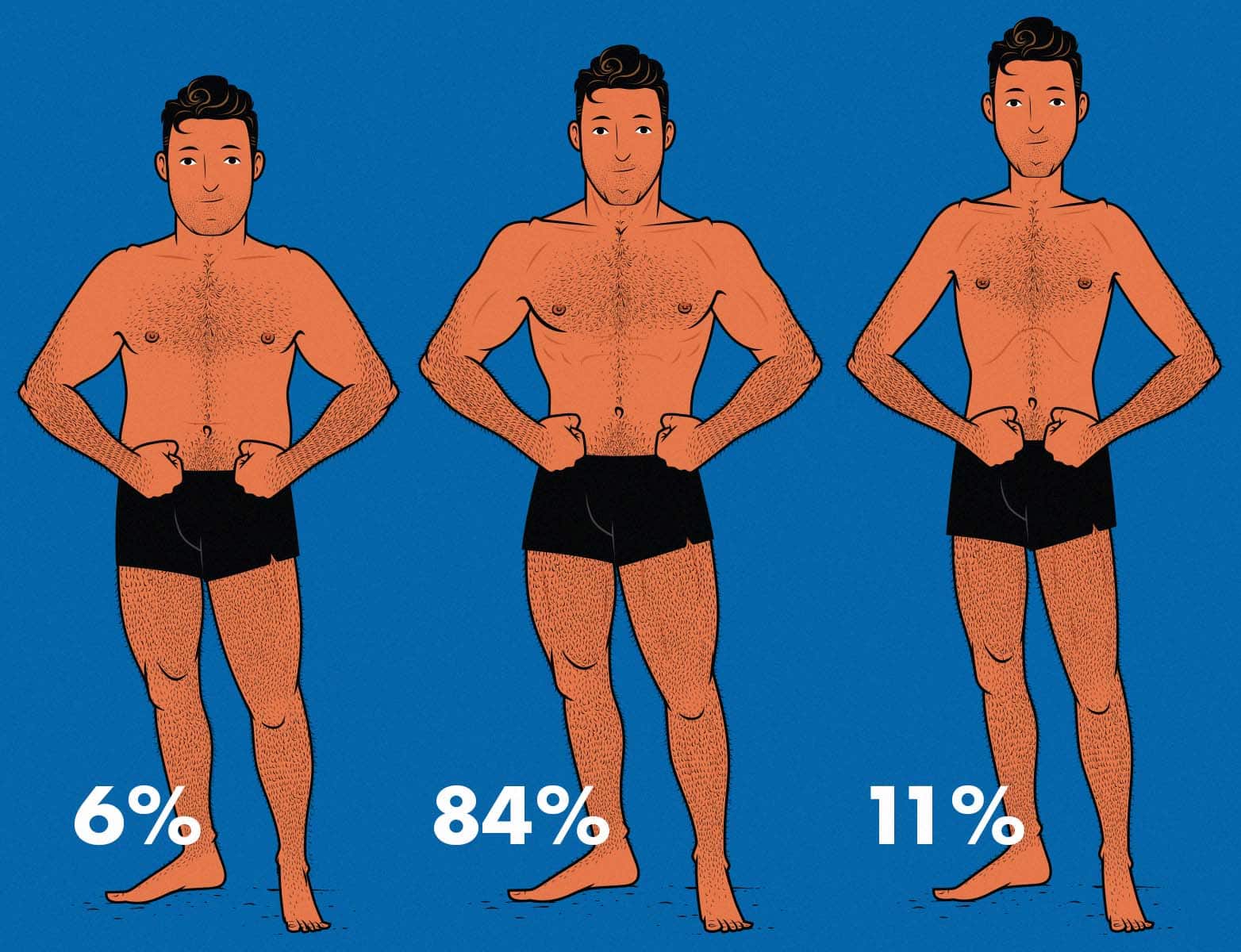 Survey illustration by Shane Duquette comparing a strong man against a tall man to see what women find more attractive.