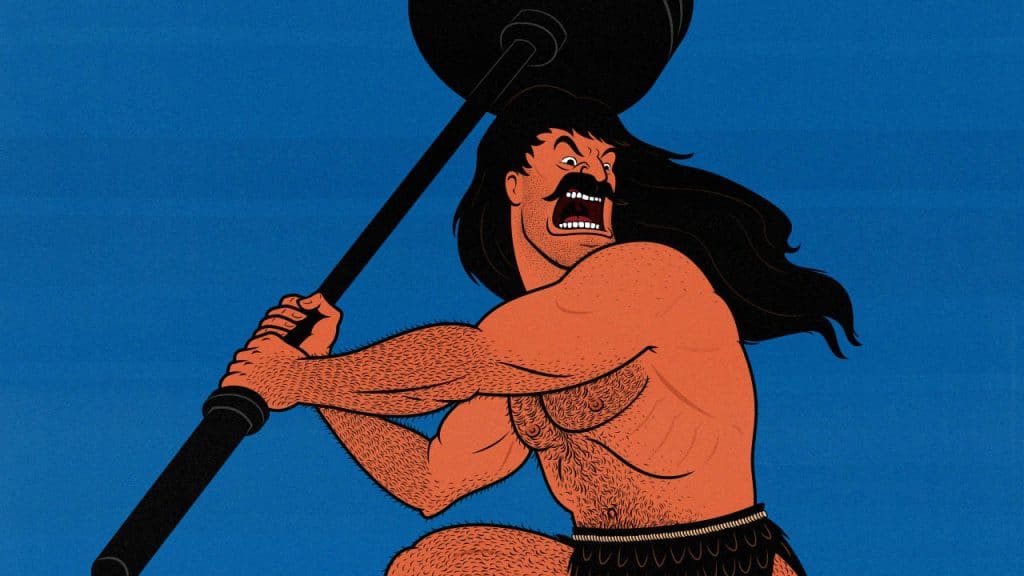 Illustration by Shane Duquette of the fearsome rage of the Gymcel.