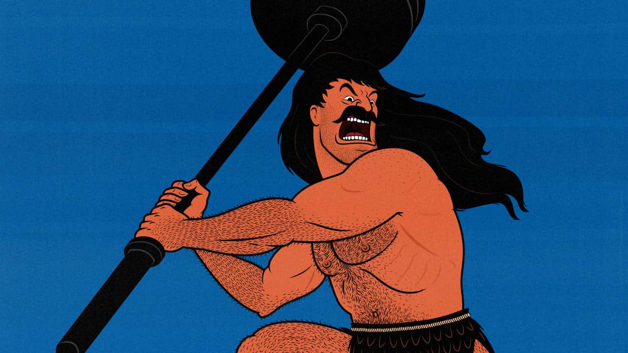 Illustration by Shane Duquette of the fearsome rage of the Gymcel.