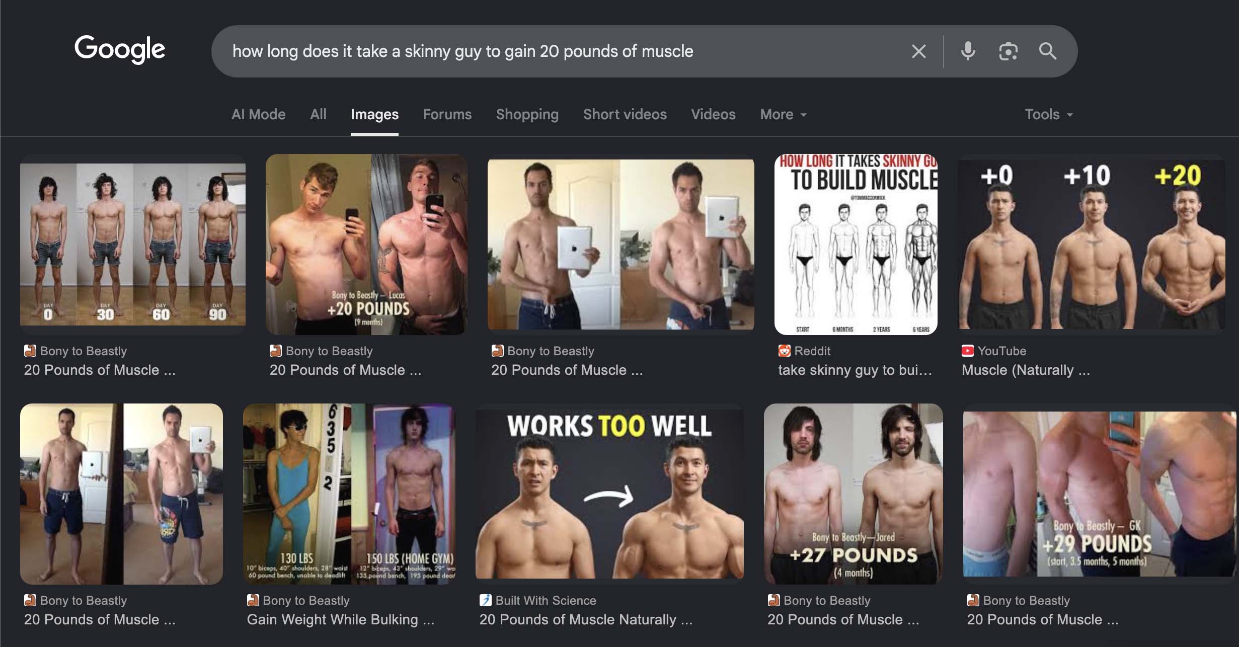 Image results of how long it takes to gain 20 pounds of muscle naturally.